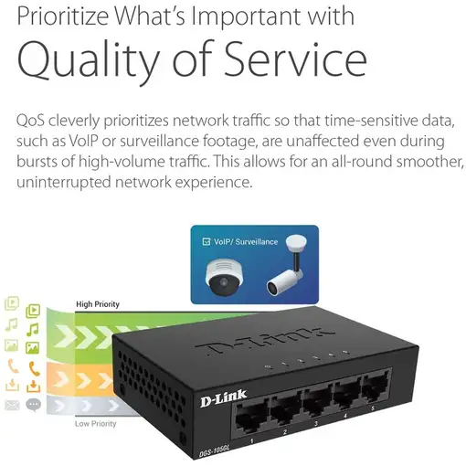 D-Link DGS-105GL/E switch No administrado Gigabit Ethernet (10/100/1000) Negro