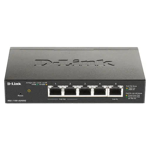 D-Link DGS-1100-05PDV2 switch Gestionado Gigabit Ethernet (10/100/1000) Energía so