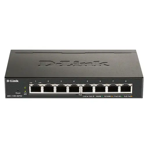 D-Link DGS-1100-08PV2/B switch Gestionado L2/L3 Gigabit Ethernet (10/100/1000) Ene