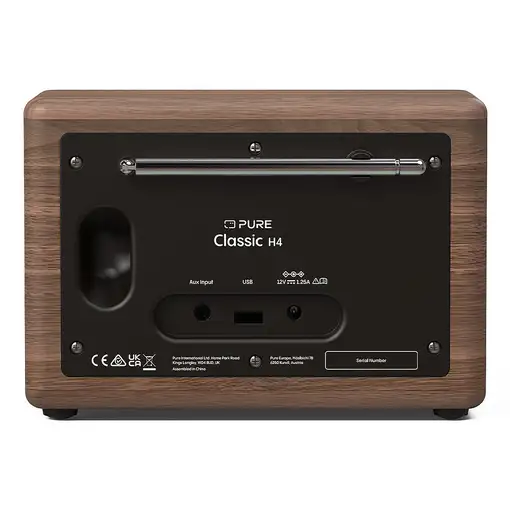 Pure Classic H4 Portátil Digital Negro, Madera