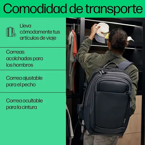 HP Mochila para portátil de 17 pulgadas Travel Plus 30L