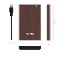 AISENS Caja Externa 2.5\ ASE-2525BWN 9.5 mm SATA A USB 3.0/USB 3.1 Gen1, Marron