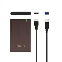 AISENS Caja Externa 2.5\ ASE-2525BWN 9.5 mm SATA A USB 3.0/USB 3.1 Gen1, Marron