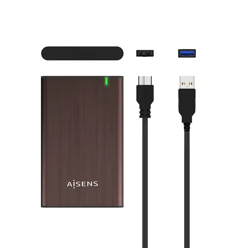 AISENS Caja Externa 2.5\ ASE-2525BWN 9.5 mm SATA A USB 3.0/USB 3.1 Gen1, Marron