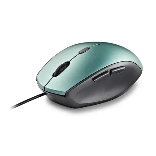 Ratón ergonómico con cable y botones silenciosos con adaptador USB a tipo C, NGS 