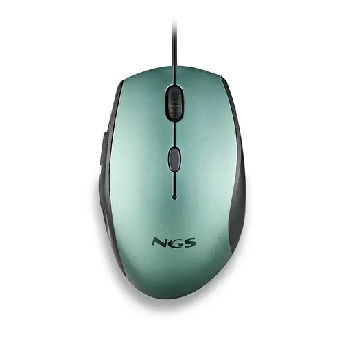 Ratón ergonómico con cable y botones silenciosos con adaptador USB a tipo C, NGS 