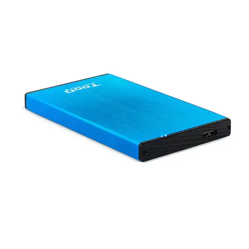 TooQ TQE-2527BL caja para disco duro externo Caja de disco duro (HDD) Negro, Azul