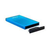 TooQ TQE-2527BL caja para disco duro externo Caja de disco duro (HDD) Negro, Azul