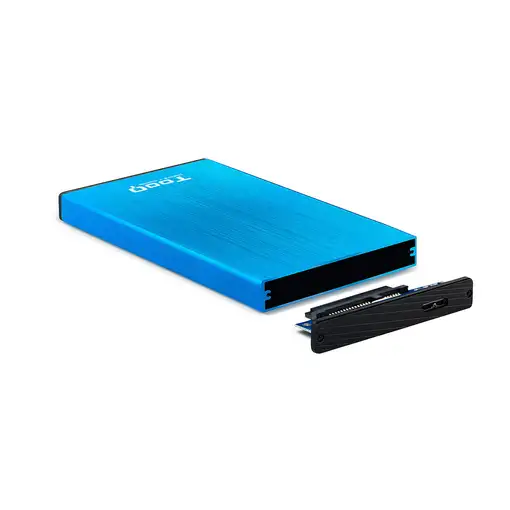 TooQ TQE-2527BL caja para disco duro externo Caja de disco duro (HDD) Negro, Azul
