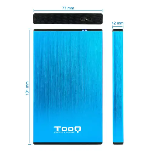 TooQ TQE-2527BL caja para disco duro externo Caja de disco duro (HDD) Negro, Azul