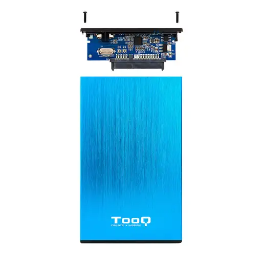 TooQ TQE-2527BL caja para disco duro externo Caja de disco duro (HDD) Negro, Azul