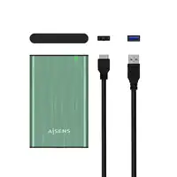 AISENS Caja Externa 2.5\ ASE-2525SGN 9.5 mm SATA A USB 3.0/USB 3.1 Gen1, Verde Pri