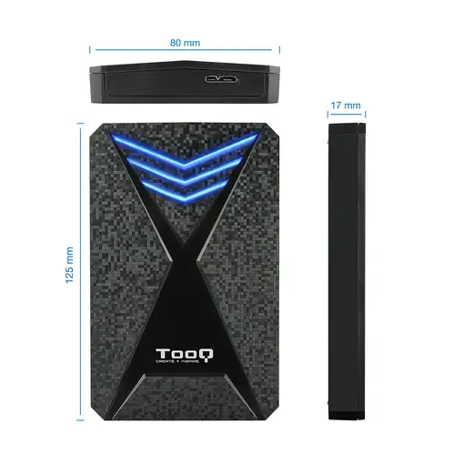 TooQ TQE-2550BL caja para disco duro externo Carcasa de disco duro/SSD Negro 2.5\