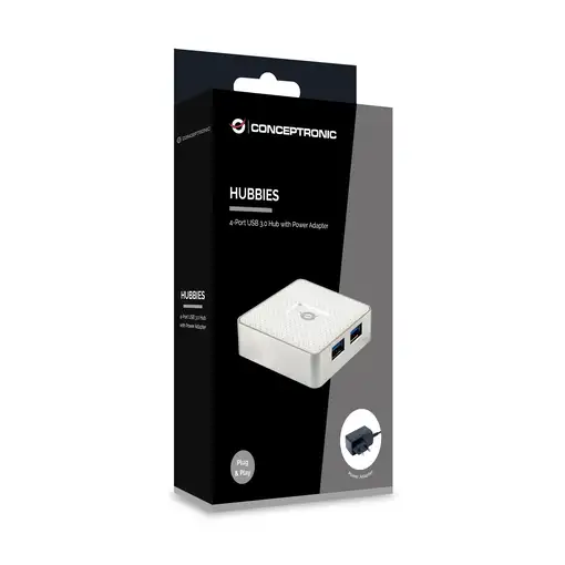 Conceptronic HUBBIES03W hub de interfaz USB 3.2 Gen 1 (3.1 Gen 1) Micro-B 5000 Mbi