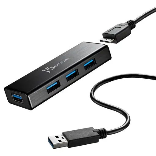 j5create JUH340-N Mini HUB USB 3.0 de 4 puertos - UE/RU