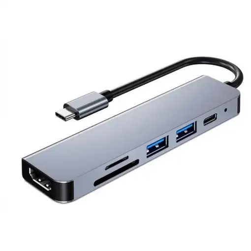 3GO HUB3UCRH4K hub de interfaz USB 3.2 Gen 1 (3.1 Gen 1) Type-C 5000 Mbit/s Gris