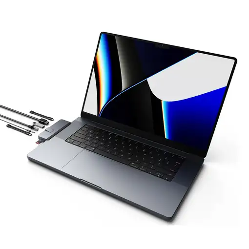 HYPER DUO PRO 7-in-2 USB-C Hub USB Tipo C 104 Mbit/s Gris
