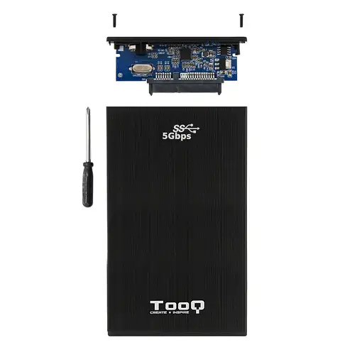 TooQ TQE-2522B caja para disco duro externo Caja de disco duro (HDD) Negro 2.5\