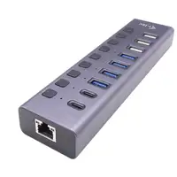 i-tec USB-A/USB-C Charging HUB 9port with LAN + Power Adapter 60 W