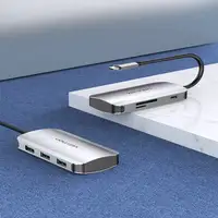 Vention Docking USB Tipo-C TNHHB/ 3xUSB/ 1xUSB Tipo-C PD/ 1xLector Tarjetas SD y M
