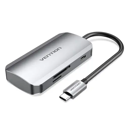 Vention Docking USB Tipo-C TNHHB/ 3xUSB/ 1xUSB Tipo-C PD/ 1xLector Tarjetas SD y M