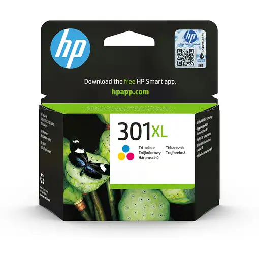 HP Cartucho de tinta original 301XL de alta capacidad Tri-color