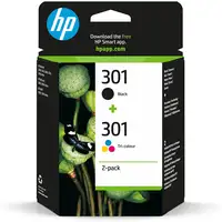 HP Pack de ahorro de 2 cartuchos de tinta original 301 negro/Tri-color