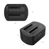 AISENS Estacion de Docking de Doble Bahia ASDS-D03B SATA 2.5/3.5 a USB 3.0/3.1 Gen