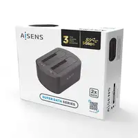 AISENS Estacion de Docking de Doble Bahia ASDS-D03B SATA 2.5/3.5 a USB 3.0/3.1 Gen