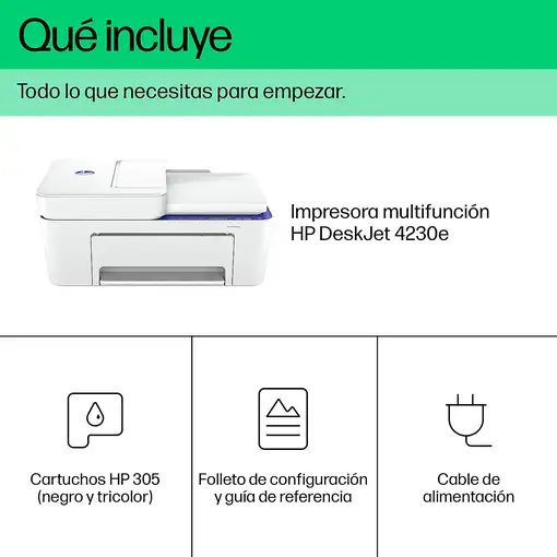 HP DeskJet 4230e Inalámbrico All-in-One Color Impresora, Servicio Instant Ink; Fot
