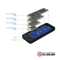 TooQ TQE-2280B caja para disco duro externo Caja externa para unidad de estado sól