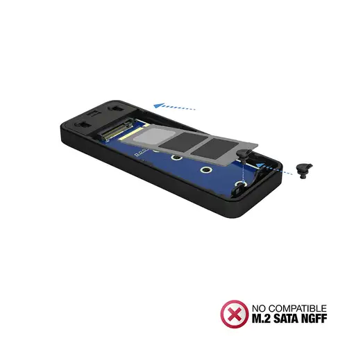 TooQ TQE-2280B caja para disco duro externo Caja externa para unidad de estado sól