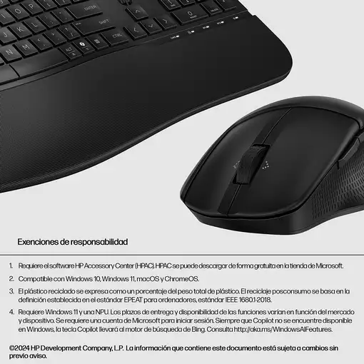 HP Combo de teclado y ratón en modo dual 680 Comfort