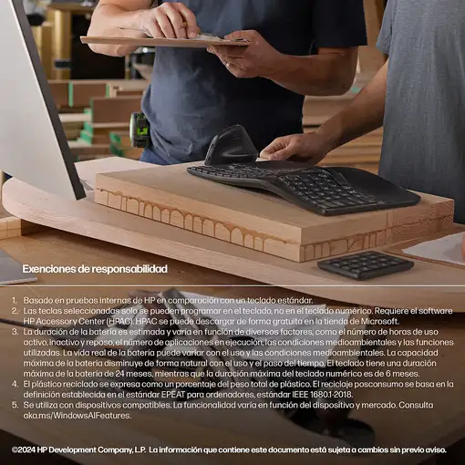 HP Teclado inalámbrico ergonómico 960