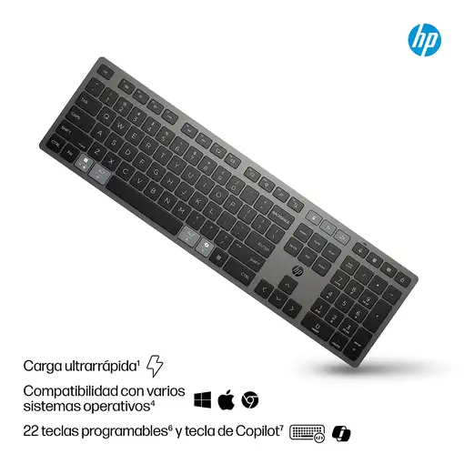 HP Teclado inalámbrico recargable multidispositivo 720