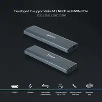 TooQ Shura Caja externa para unidad de estado sólido (SSD) Gris M.2