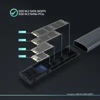 TooQ Shura Caja externa para unidad de estado sólido (SSD) Gris M.2