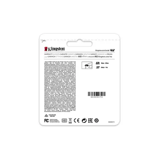 Kingston Technology Tarjeta SDXC Canvas Select Plus 100R C10 UHS-I U3 V30 de 128GB
