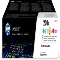 HP Paquete de 3 cartuchos de tóner cian/magenta/amarillo Originales LaserJet 201X