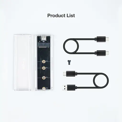 TooQ Caja Externa para SSD M.2 NGFF/NVMe, Transparente, RGB