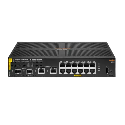 HPE Aruba Networking Aruba 6000 12G Class4 PoE 2G/2SFP 139W Gestionado L3 Gigabit