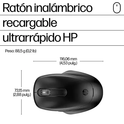 HP Ratón inalámbrico recargable ultrarrápido 510