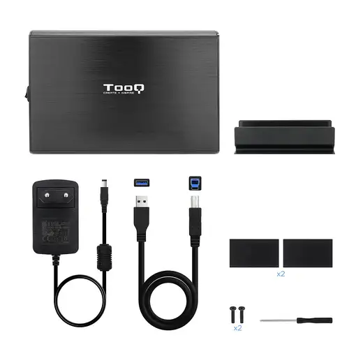 TooQ TQE-3531B caja para disco duro externo Caja de disco duro (HDD) Negro 3.5\