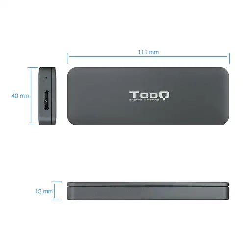 TooQ TQE-2281G caja para disco duro externo Caja externa para unidad de estado sól