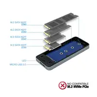 TooQ TQE-2281G caja para disco duro externo Caja externa para unidad de estado sól