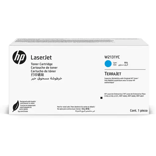 HP Cartucho de tóner original contractual LaserJet W2131YC cian