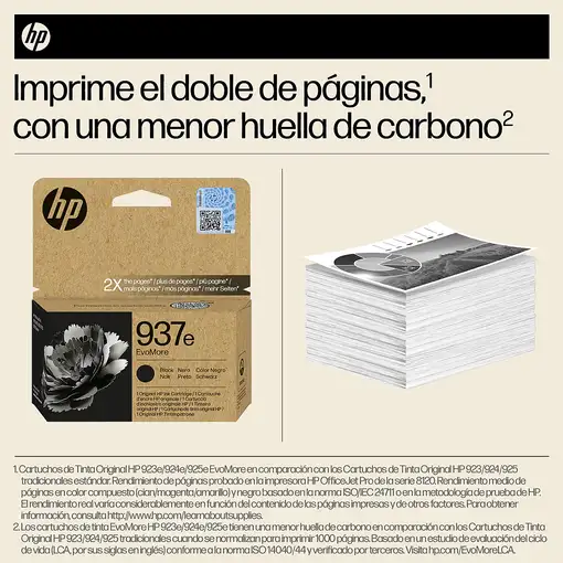 HP Cartucho de Tinta Original EvoMore 937e negra