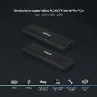 TooQ Shura Caja externa para unidad de estado sólido (SSD) Negro M.2