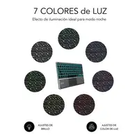 Teclado Retroiluminado Bluetooth Smart Para Tablet O Ipad  Gris Negro
