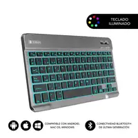 Teclado Retroiluminado Smart Bluetooth Para Tablet O Ipad  Gris Negro